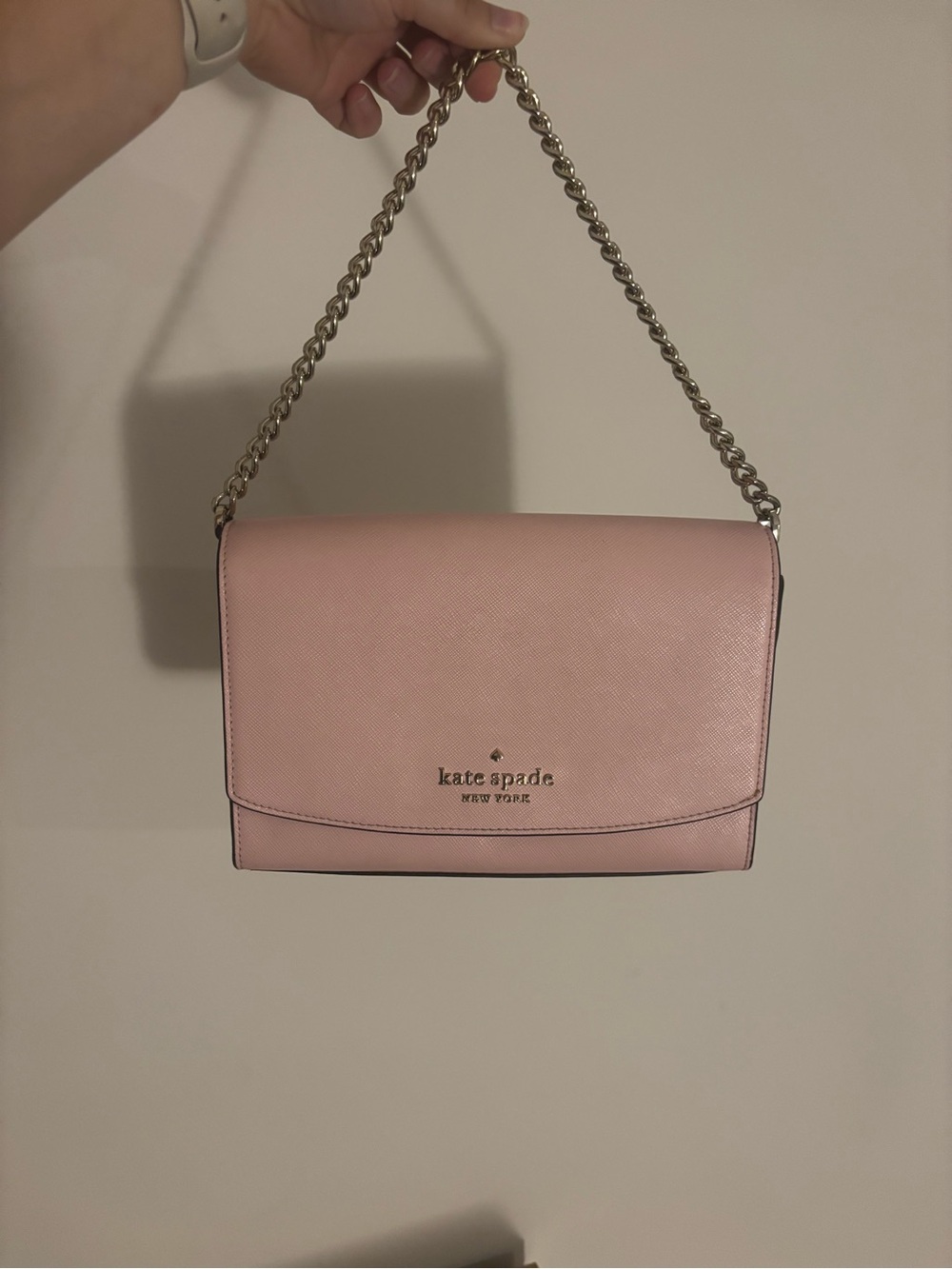 kate spade Blush Pink Leather Chain Shoulder Bag - Picture 1 of 4